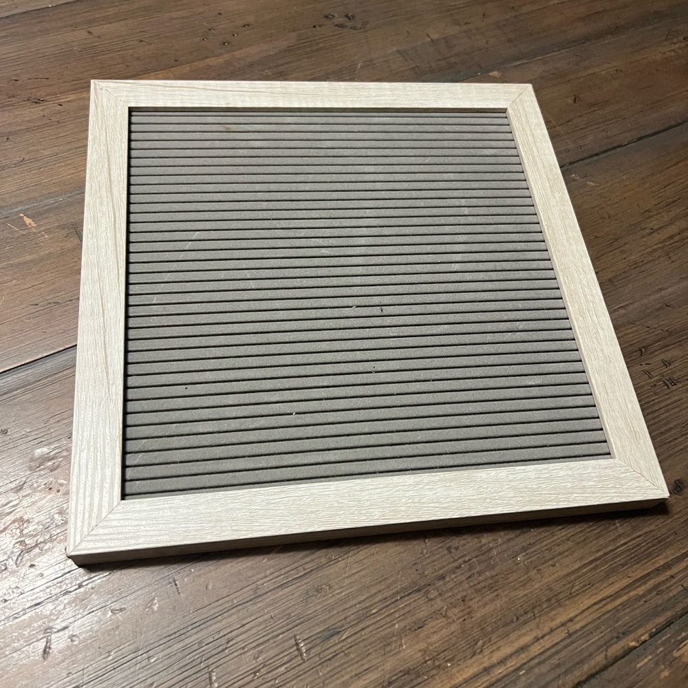 Felt letterboard with whitewash wood frame